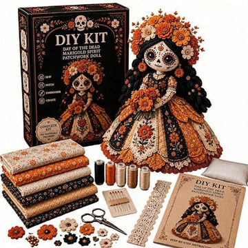 Day of the Dead Patchwork Doll DIY Kit | Gothic Collectible Craft Set
