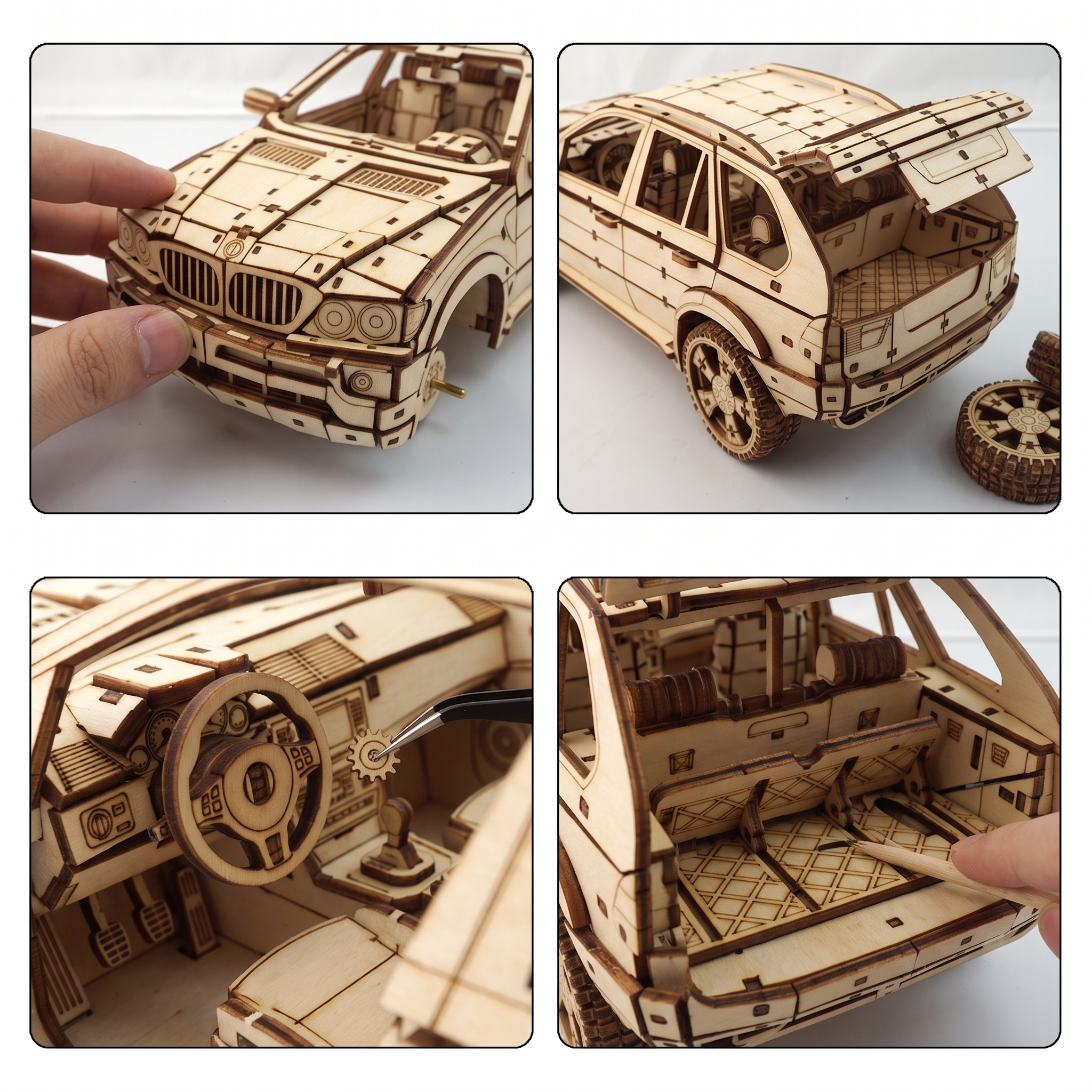 3D Wooden Puzzle Retro Sports Car for Adults, 1:18 Scale Mechanical Vehicle Model Building Kit, DIY Classic Auto Craft, Unique Birthday Gifts for Men, Adults & Gearheads